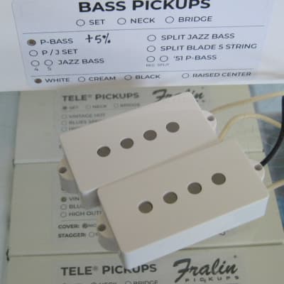 Lindy Fralin Precision Bass Pickups with White Covers 5% Overwound for sale