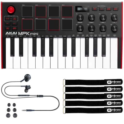 Akai MPK Mini MK3 25-Key Compact USB Keyboard & Pad Controller w Software & Ear