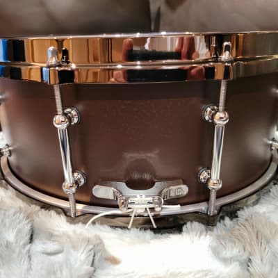 Slingshot Custom  Birch 14x5.75 Snare Drum 2022 Black Cherry Polyurethane image 3