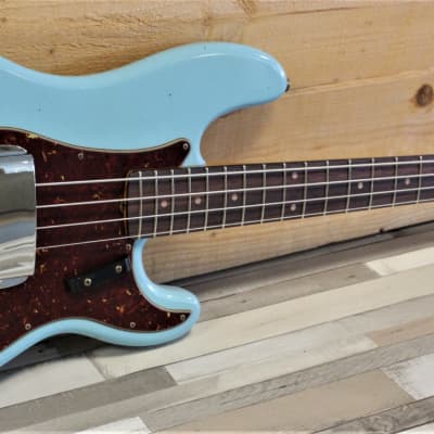 Fender Time Machine 1963 Precision Bass Journeyman Relic -  Aged Daphne Blue for sale