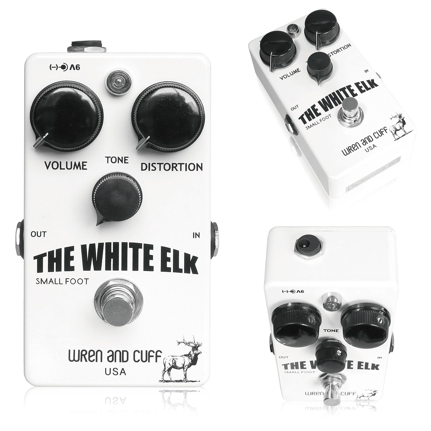 Wren and Cuff White Elk Small Foot Fuzz Effects Pedal