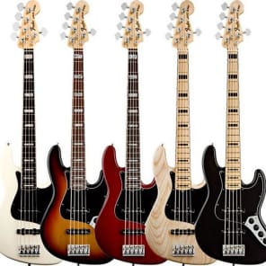 Fender American Deluxe Jazz Bass V 5-String Electric Bass (Maple Fingerboard, Black) image 5