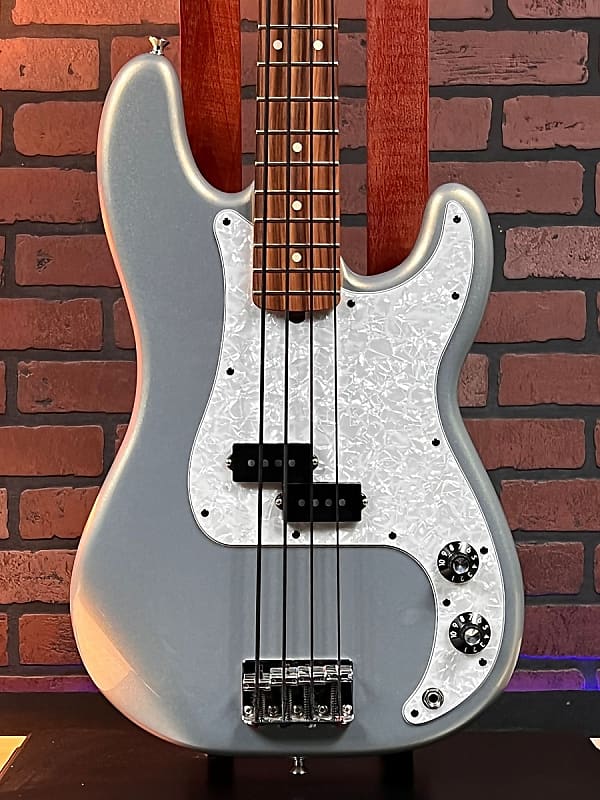 TGF CHOP SHOP Modded Fender Player Precision Electric Bass Guitar Silver, Pau Ferro, Mint! image 1