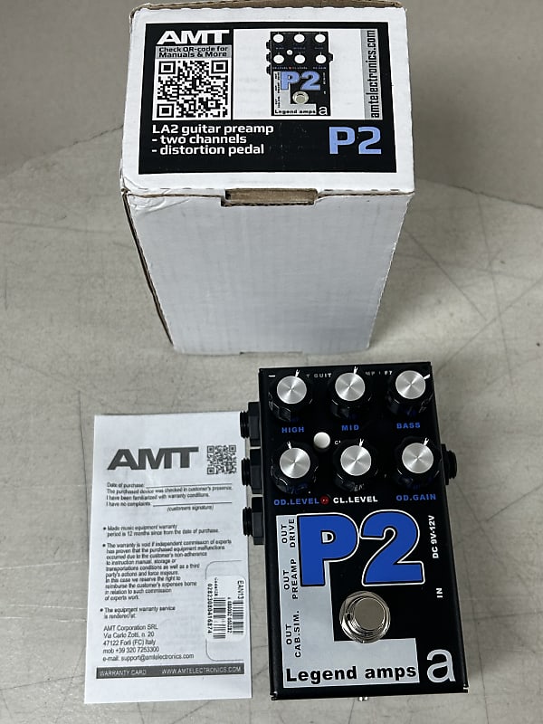 AMT Electronics Legend Amps P2 Distortion Black | Reverb
