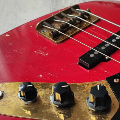 1980's Moon Japan Custom Order Jazz Bass (Transparent Red) image 6