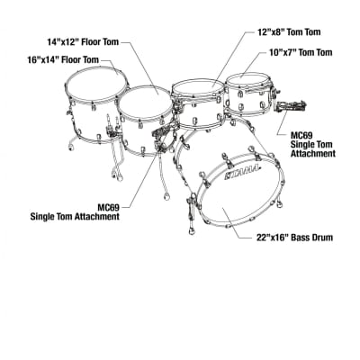 Tama WBR52LBNS-RWO Starclassic Walnut/Birch Duracover Wrap Shell Kit 5 pcs 2025 - Red & White Oyster/Black Nickel HW image 4