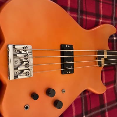 Wilkes  Percussive Fretless Bass 1982 Custom 1982 Metallic Orange image 5