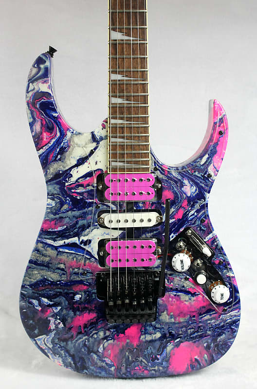 Custom Swirl Painted and Upgraded Ibanez RG 350 DX With | Reverb