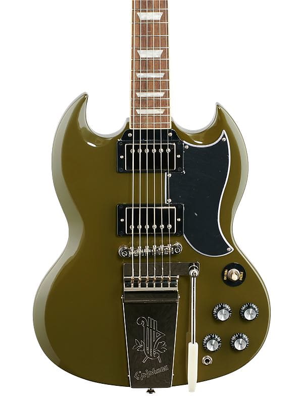 Epiphone Exclusive Run SG Standard 61 Maestro Guitar Olive Drab Green image 1