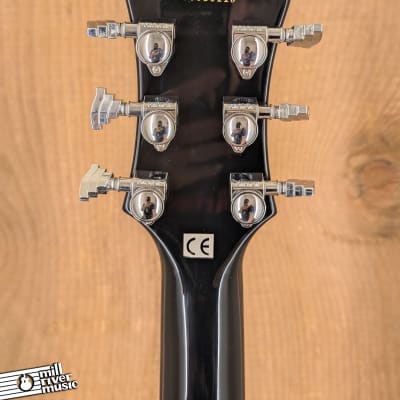Hagstrom D2F Semi Hollowbody Electric Black Sparkle w/ Hard Case image 6