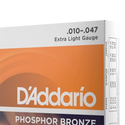 D’Addario EJ15 Extra Light Phosphor Bronze Acoustic Guitar Strings 10-47 image 4