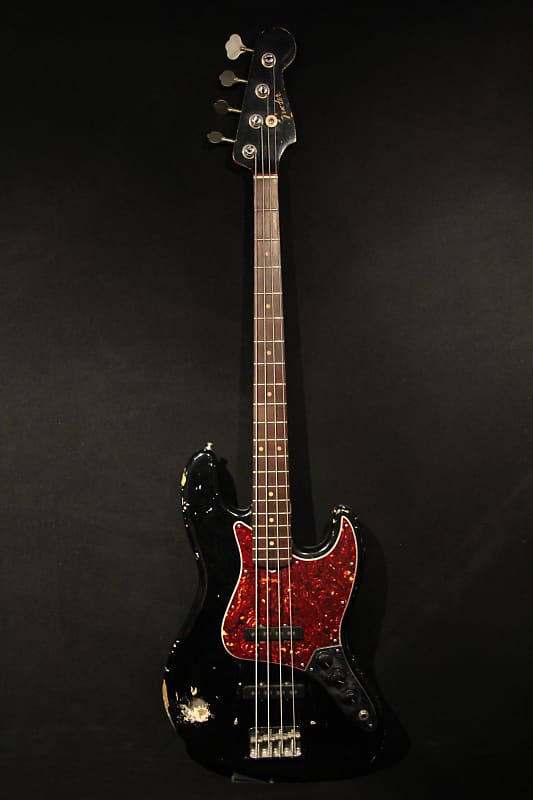 1964 Fender Jazz Bass black w/matching headstock and | Reverb