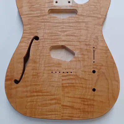 Shepard Custom Guitars  Telecaster Body Curly Maple Top On Ash Maple Ash 2022 Unfinished image 2