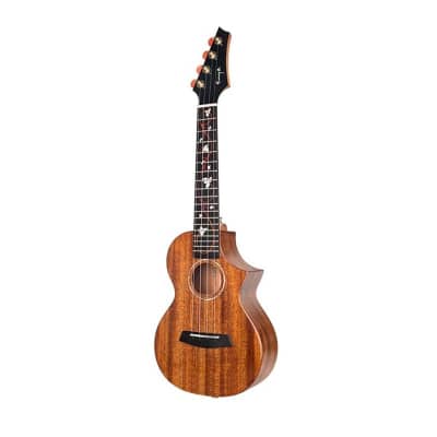 Enya M6 Solid Mahogany Tenor Acoustic Ukulele with Case for sale