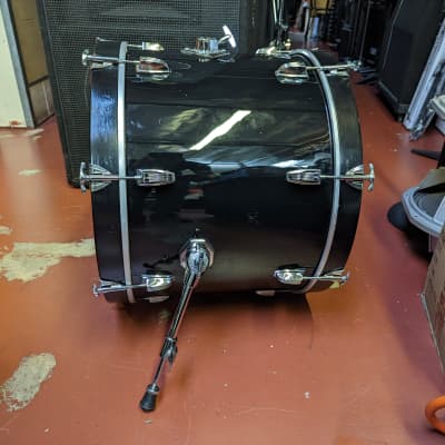 1980s Ludwig Made in USA Black Wrap Rocker 16 x 22" Bass Drum - Looks Really Good - Sounds Great! image 7