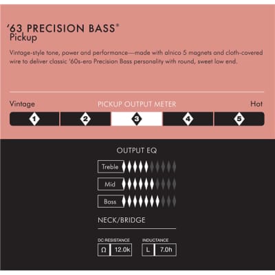 FENDER - Pure Vintage 63 Precision Bass Pickup  Black - 0992241000 image 3