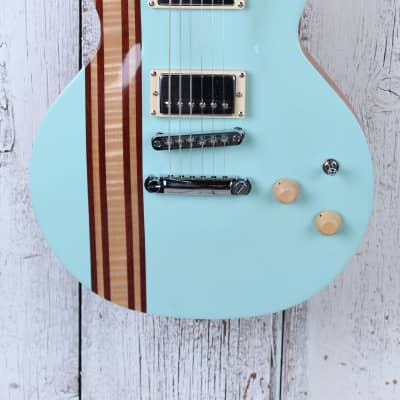 CMG Guitars USA Ashlee Electric Guitar Bubba Blue Stripey with Gig Bag image 1