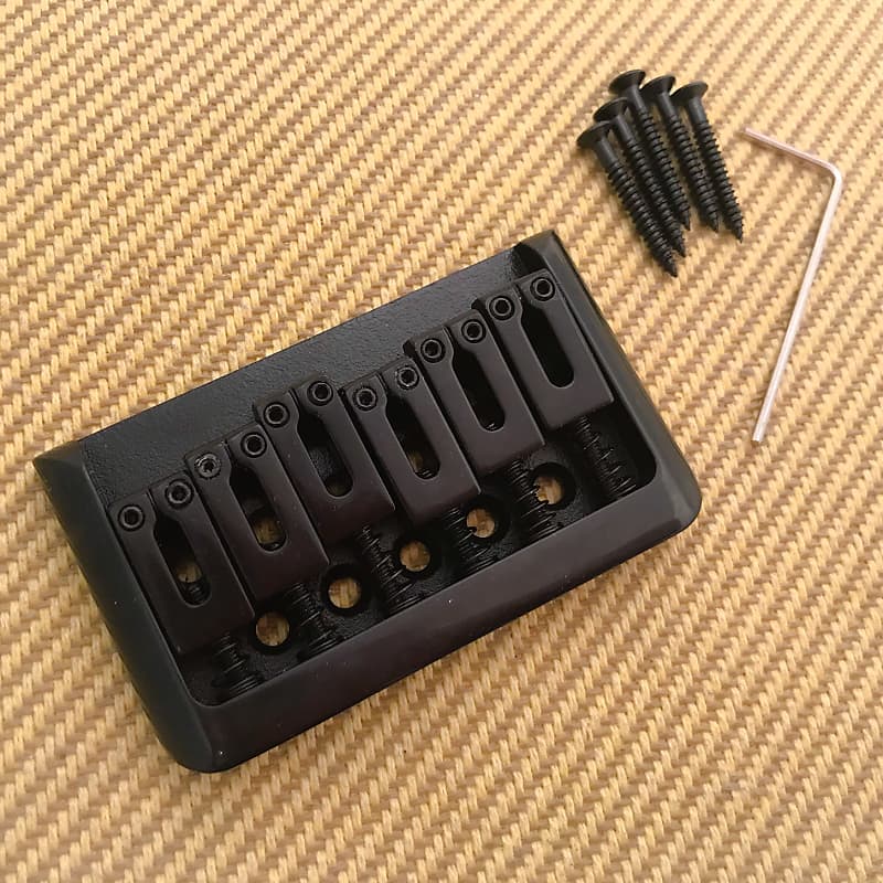 BN201B Black Hardtail StringThru Bridge for Telecaster and Reverb