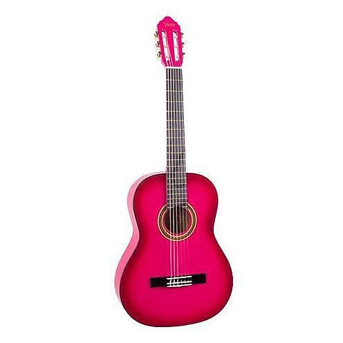 Valencia VC103PKS 100 Series | 1/4 Size Classical Guitar | Pink Sunburst image 1