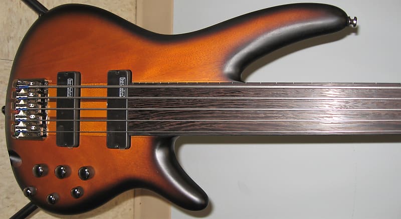 Ibanez SRF705 BBF Bass Workshop Fretless 5-String Electric Bass - Brown  Burst Flat