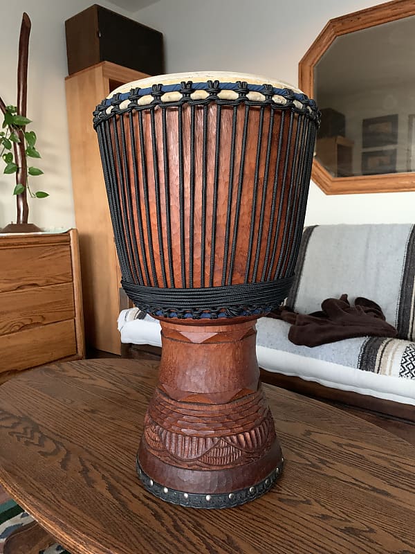 African Djembé Drum from Ivory Coast (AUTHENTIC IROKO WOOD) Reverb