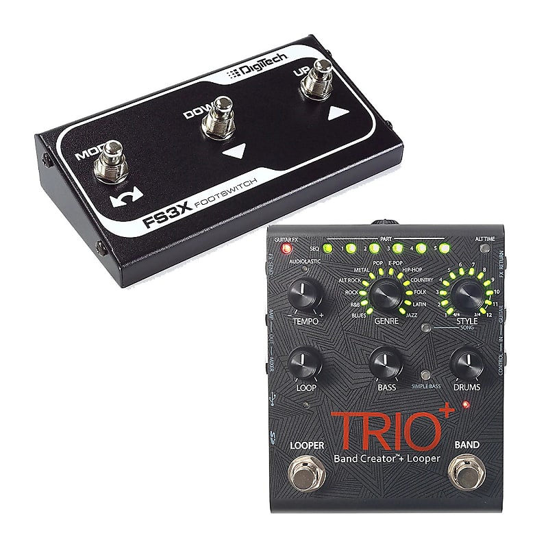 DigiTech Trio+ Plus Band Creator and Looper Guitar Effects Pedal with FS3X 3-Button Foot Switch image 1