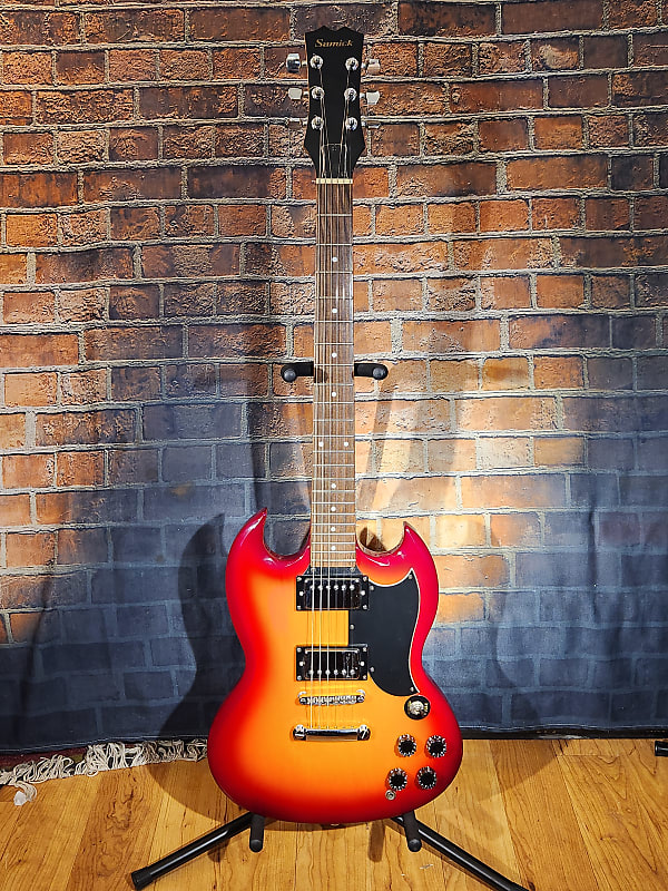 Samick SG-21/CS Electric Guitar Cherry Sunburst Full Set Up | Reverb