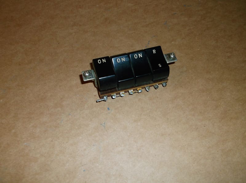 Vintage Guitar Pickup Rocker Switches Bank of 4 Teisco Kawai
