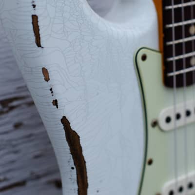 Fender Custom Shop 1963 Stratocaster  2022 Aged Olympic White - Heavy Relic image 11