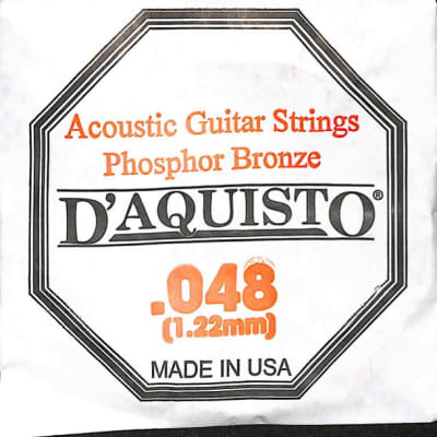 Four (4) - .048 Phosphor Bronze Wound - D'Aquisto Acoustic Guitar Strings for sale