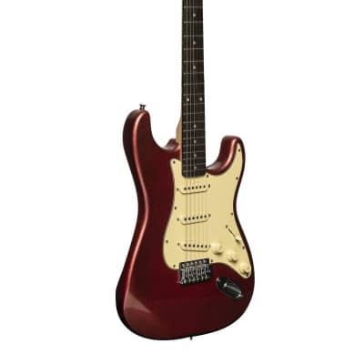 Stagg Solid Body S-Type Electric Guitar - Candy Apple Red - SES-30 CAR image 1