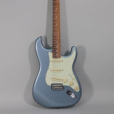 2021 Fender Deluxe Roadhouse Stratocaster Mystic Ice Blue Finish Electric Guitar w/Gig Bag image 1