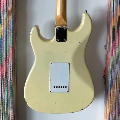 Vintage Memphis "Fender" Stratocaster Guitar - 1970s White/Cream with Original Hardshell Case image 5