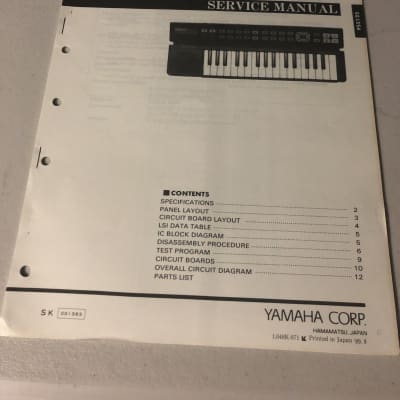 Yamaha PSS-125 PortaSound Service Manual 1989