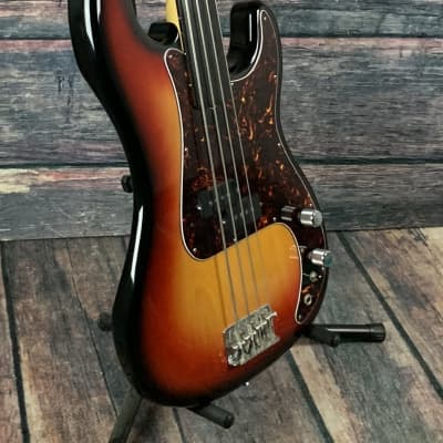 Used Hohner MIJ Fretless 4 String Precision Bass with Gig Bag image 6