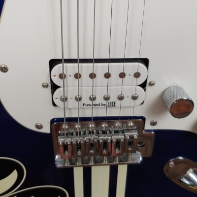 Lace Huntington Mooneyes Blue guitar With Hard Shell Case image 9