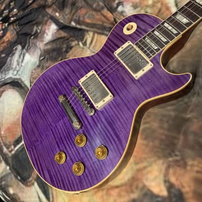 PURPLE PAUL ! M2M 2023 Gibson Custom Shop '59 Les Paul Standard Reissue Tom Murphy Lab Ultra Light Aged Trans Transparent Violet Widow Burst Made To Measure Hand Selected Flame Figured Top CustomBuckers ABR-1 True Historic Plastics Special R9 1959 59 for sale