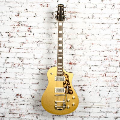 Asher Electro Sonic I Electric Guitar, Aged Gold Top w/ Original Case x1279 (USED) image 2