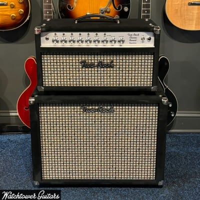 Two Rock Classic Reverb 100/50 Watt Head & 1x12 Set Black Suede/Large Check for sale
