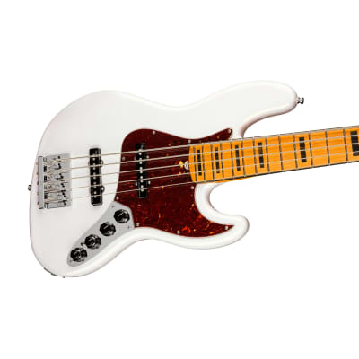 [PREORDER] Fender American Ultra 5-String Jazz Bass Guitar, Maple FB, Arctic Pearl image 3