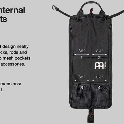Meinl Percussion Compact Drumstick Bag with Floor Tom Hooks, Heavy-Duty Fabric — for Mallets, Brushes and Accessories as Well, Black, (MCSB) image 3