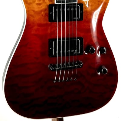 ESP E-II Horizon NT Quilt Top Electric Guitar - Tiger Eye Amber Fade Ser#: ES7350243 image 2