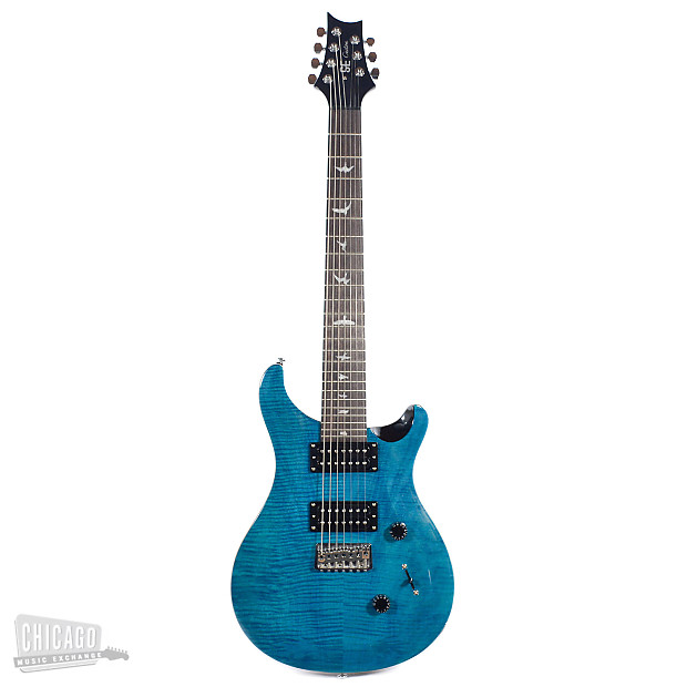 PRS SE Custom 24 7-String Maple Veneer Sapphire | Reverb