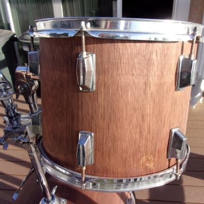 Custom 4 Piece Drum Set Shells & Hardware 22" Bass + 12" 13" & 16" Toms Transparent Red Stained Color image 9