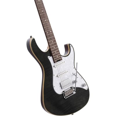 Cort G280 Select Flame Top Electric Guitar Trans Black image 3