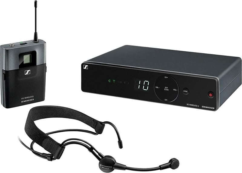 Sennheiser XSW 1-ME3-A Wireless Headmic Set, A Range 548-572 MHz,Black image 1