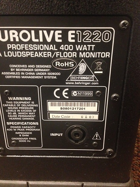 Behringer eurolive e1220 hotsell