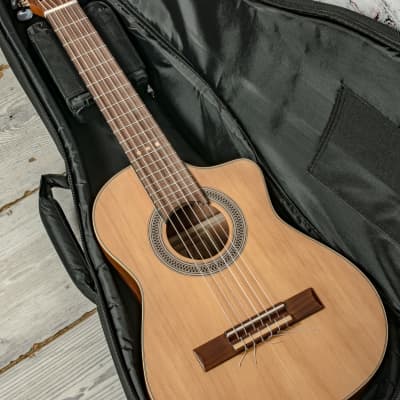 Ortega RQ39 Requinto Series Pro Small Scale Classical Acoustic Guitar, Natural w/ Bag x1016 (USED) image 11