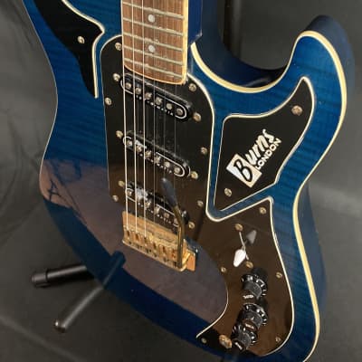 Burns London Marquee Shadow Electric Guitar Transparent Blue image 9