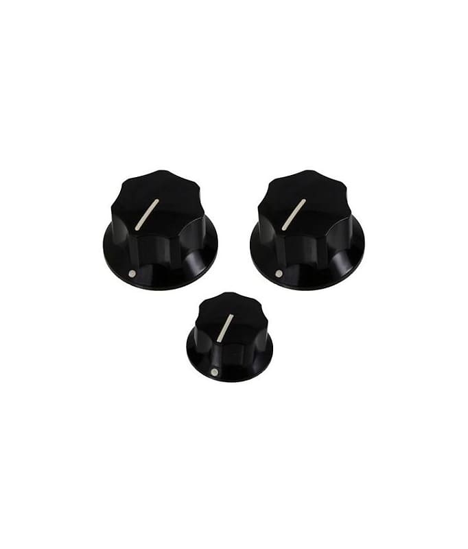 Set of 3 Knobs for Jazz Bass, Black image 1